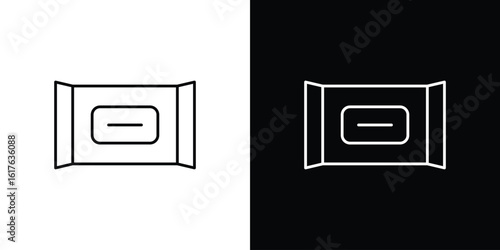 Wipes pack icon design. Thin graphic elements vector illustration