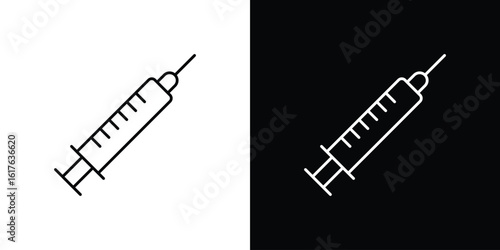 Syringe icon design. Thin graphic elements vector illustration