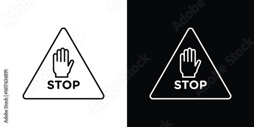 Stop security signs design. Thin graphic elements vector illustration