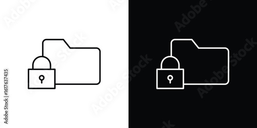 Secret folder icon design. Thin graphic elements vector illustration