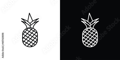 Pineapple icon design. Thin graphic elements vector illustration