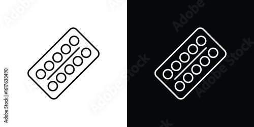 Oral contraception icon design. Thin graphic elements vector illustration