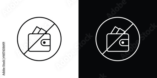 No wallet signs design. Thin graphic elements vector illustration