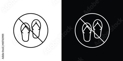 No sandals signs design. Thin graphic elements vector illustration
