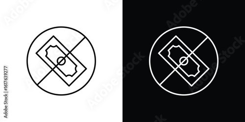 No money signs design. Thin graphic elements vector illustration