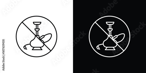 No hookah signs design. Thin graphic elements vector illustration