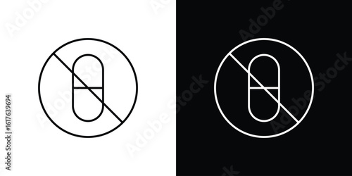 No drugs signs design. Thin graphic elements vector illustration