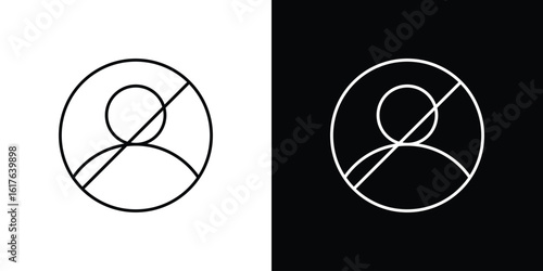 No account signs design. Thin graphic elements vector illustration
