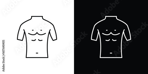 Male torso icon design. Thin graphic elements vector illustration