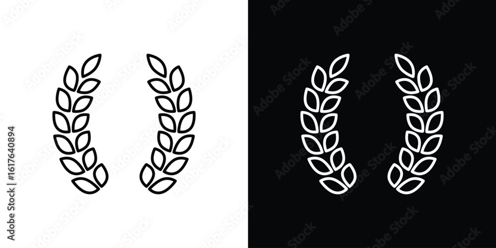 Obraz premium Laurel wreath icon design. Thin graphic elements vector illustration