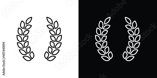 Laurel wreath icon design. Thin graphic elements vector illustration
