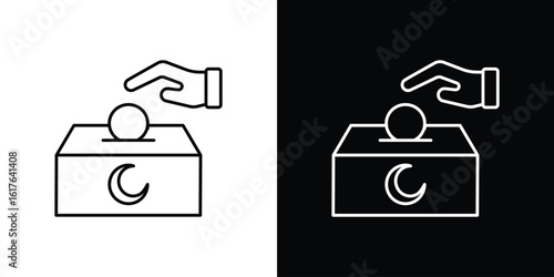 Infaq icon design. Thin graphic elements vector illustration