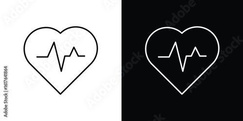 Heartbeat icon design. Thin graphic elements vector illustration