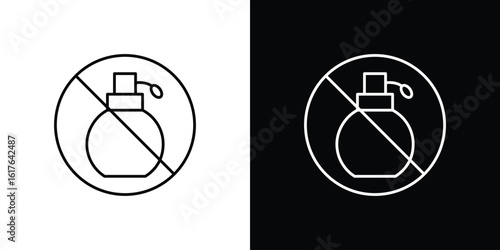 Forbidden perfume signs design. Thin graphic elements vector illustration