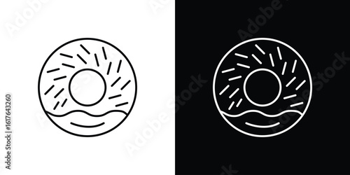 Doughnut icon design. Thin graphic elements vector illustration