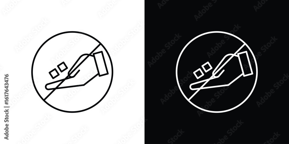 Fototapeta premium Do not feed the animals signs design. Thin graphic elements vector illustration