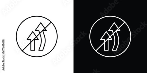 Do not overtake traffic signs design. Thin graphic elements vector illustration