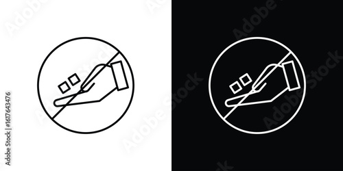 Do not feed the animals signs design. Thin graphic elements vector illustration