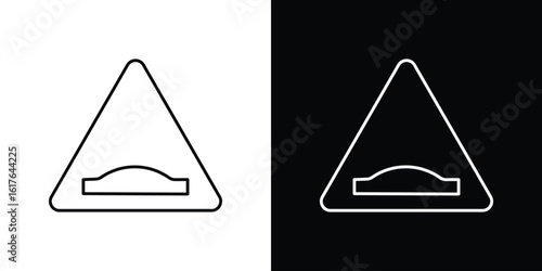Caution speed Ramps signs design. Thin graphic elements vector illustration