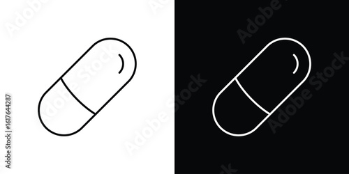 Capsule icon design. Thin graphic elements vector illustration