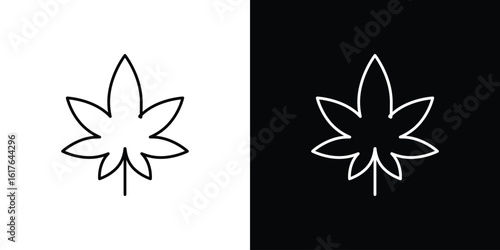 Cannabis leaf icon design. Thin graphic elements vector illustration