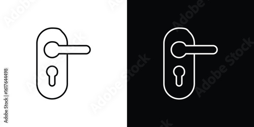 Door handle icon design. Thin graphic elements vector illustration