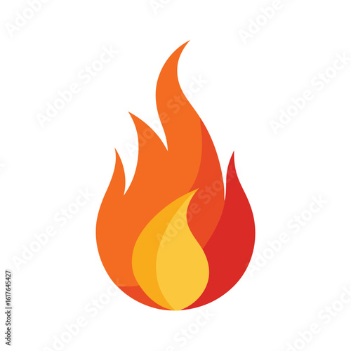 Fiery orange yellow red flame illustration fire heat