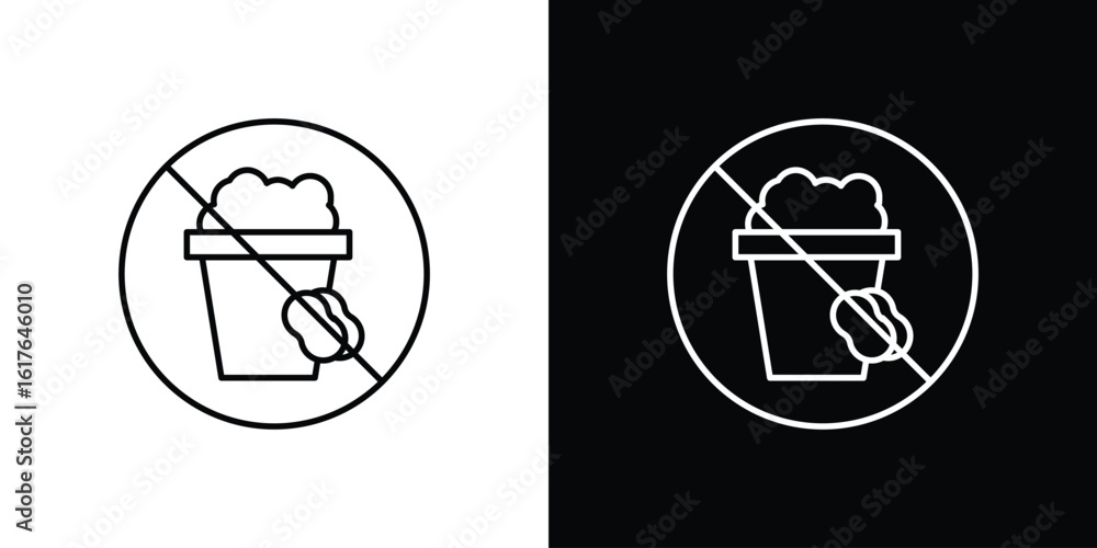 Obraz premium Cleaning bucket with sponge signs design. Thin graphic elements vector illustration