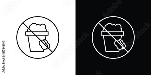 Cleaning bucket with sponge signs design. Thin graphic elements vector illustration