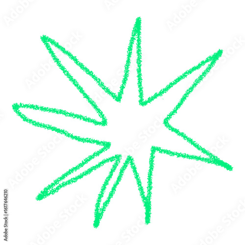 Green star icon scrapbook doodle planner