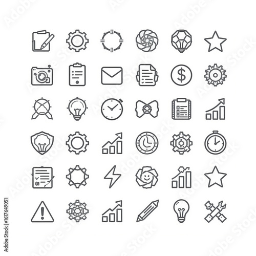 Doodle Business and Web Icon Set – Vector Sketch Symbols for Internet, Media, and Social Design
