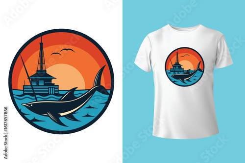 Just Another Day On My Cruising Pontoon. T-shirt design. Vector Illustration.