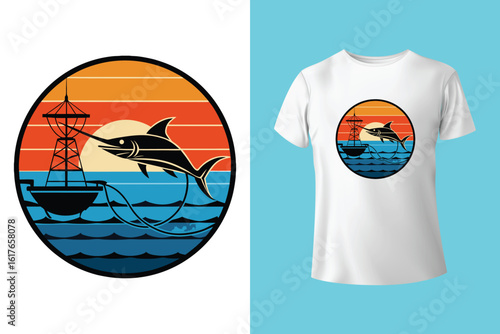 Just Another Day On My Cruising Pontoon. T-shirt design. Vector Illustration.