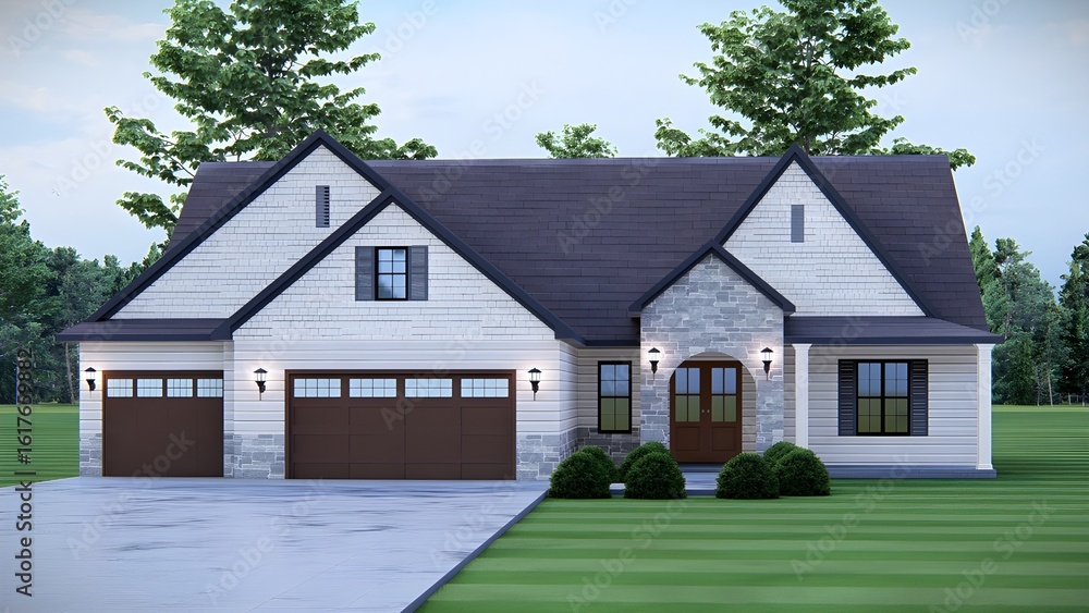Fototapeta premium Exterior house design, The Horizon Edge Exterior Exterior house 3d rendering