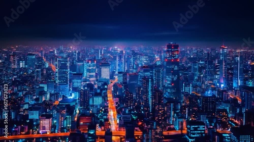 Wallpaper Mural Tokyo Nightscape Electric City Skyline Panorama. Torontodigital.ca