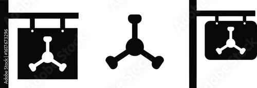 Pawn Shop Sign Silhouette Icon Vector Set - Retail and Financial Symbols