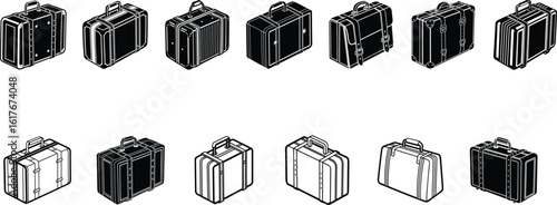 Collection of vintage jerry can outlines silhouette