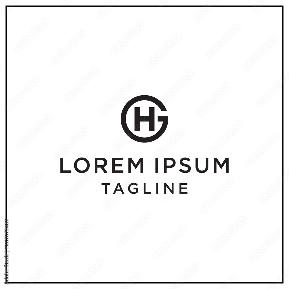 Fototapeta premium gh or hg circle logo 