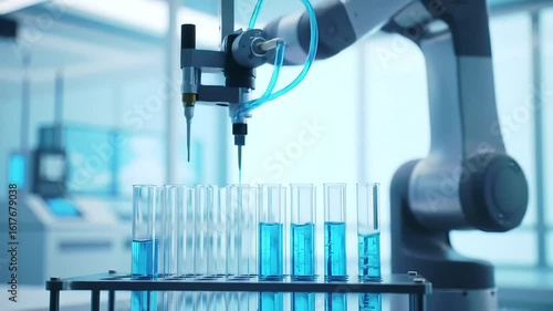 Robotic Lab Tech Automated Liquid Handling in Action