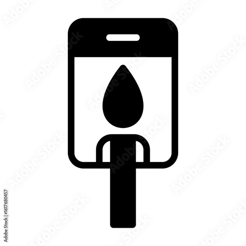 Glucose Meter Semi Solid Vector Icon