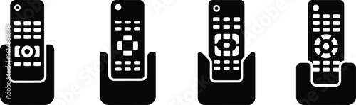 Remote Holder Silhouette Icon Vector Set - Organized Living Essentials