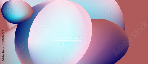 Abstract fluid shapes blend, creating soft gradients. Pink, blue, purple hues dominate design. Minimalist background offers visual appeal.