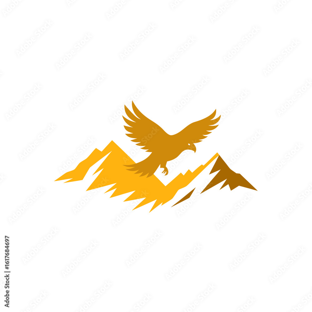 Obraz premium golden eagle soaring over mountain peaks