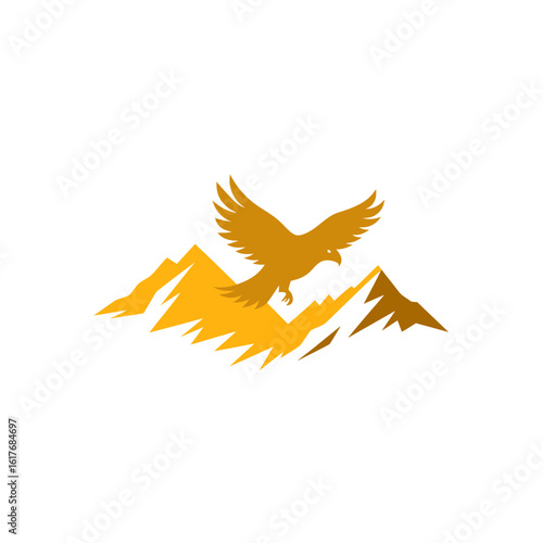 golden eagle soaring over mountain peaks