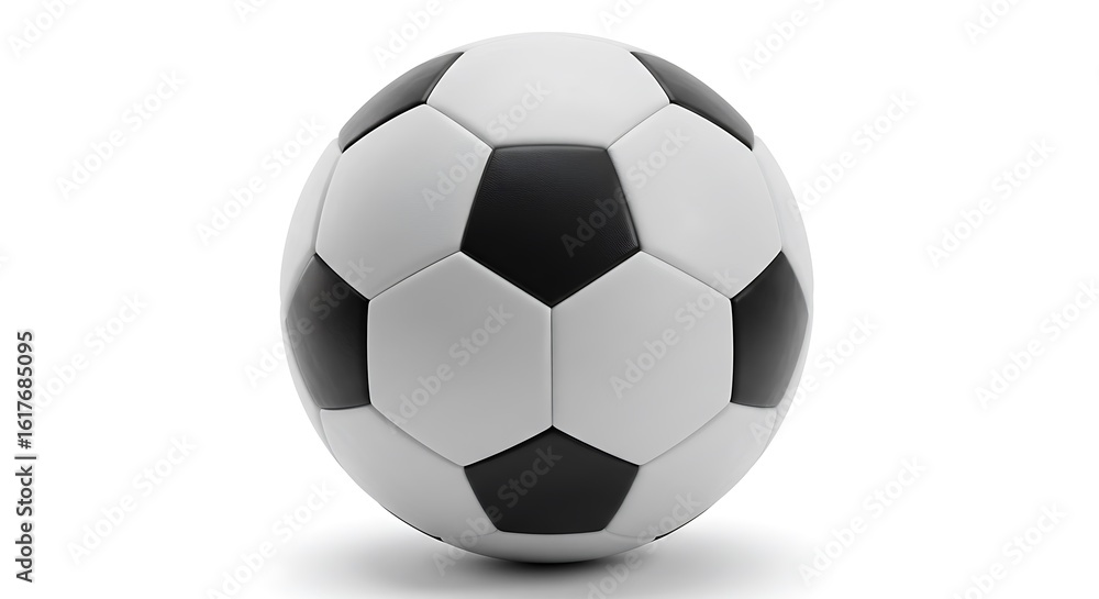 Fototapeta premium Classic black and white soccer ball isolated on white background