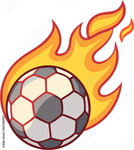 Flaming Soccer Ball Vector Illustration

