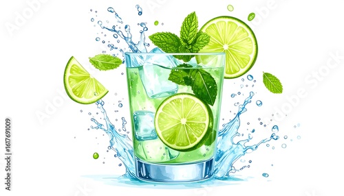 Refreshing lime and mint cocktail (1)