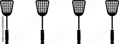 Swatter Handle Silhouette Icon Vector Set - Pest Control Grips
