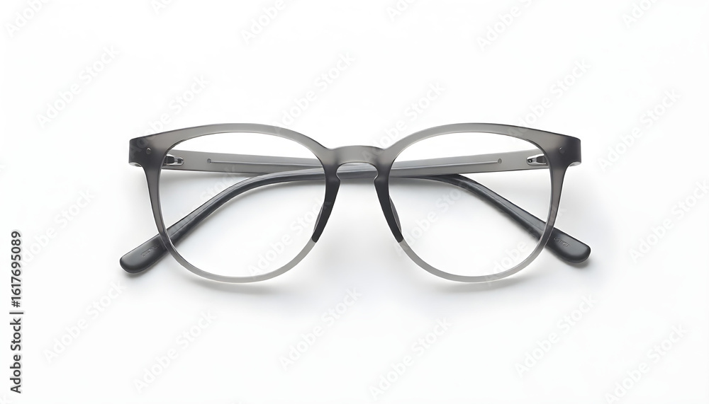 gray black eyeglasses isolated on white background gray black eyeglasses isolated on white background
