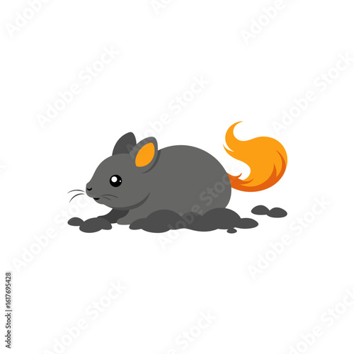 chinchilla rolling in volcanic ash dust bath